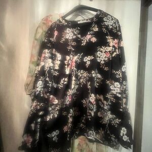 Maurices Black Floral Top